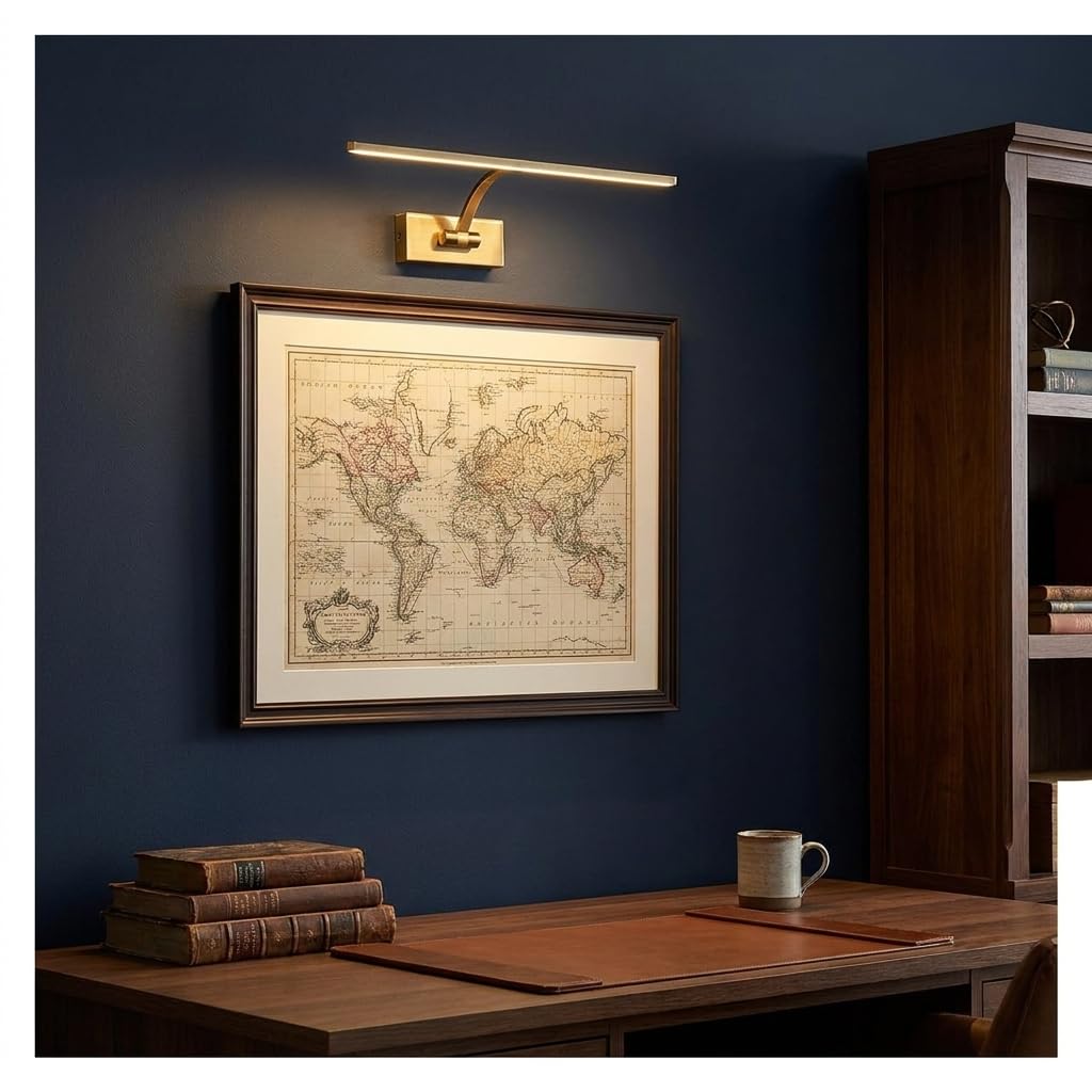 BARCELONA LED - Aplique de Pared LED 6W Ajustable. Iluminacuadros Moderno Luz cálida 2700K. Ángulo de 120°. Aplique de pared interior Bronce | Lámpara para Cuadros, Fotografías y Decoración Interior