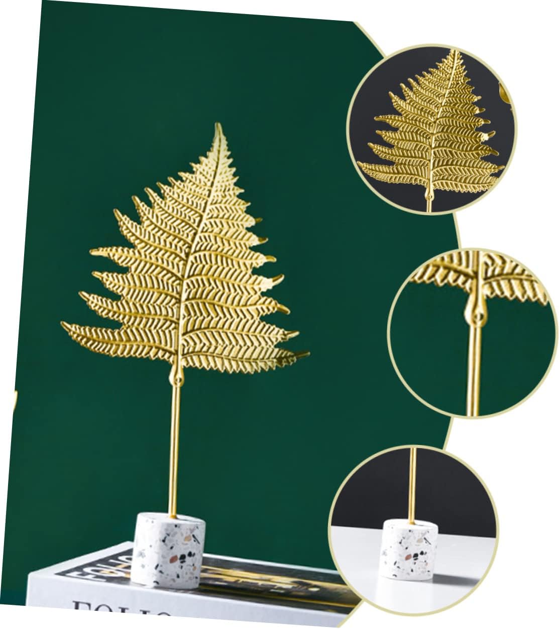 Gold Leaf Decoration Marble Base European Style Metal Craft Table Ornament for Home Decor Creative Emulation Leaf Enhancement for Weddings and Events