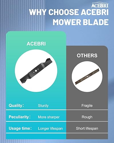 Miniatura 6 de ACEBRI Cuchillas de cortacésped Cuchilla de acolchado de 54 pulgadas para Cub Cadet 742-0677,742-0677A,742-0677B,942-0677,942-0677B,para MTD