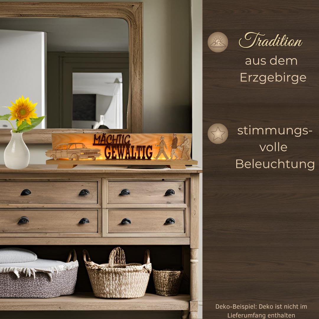 weigla - Figurenset 3 TLG. original Erzgebirge I Motiv Olsenbande Natur/braun I Figurenset für Dekosockel I hochwertige Weihnachts- & Ganzjahresdekoration
