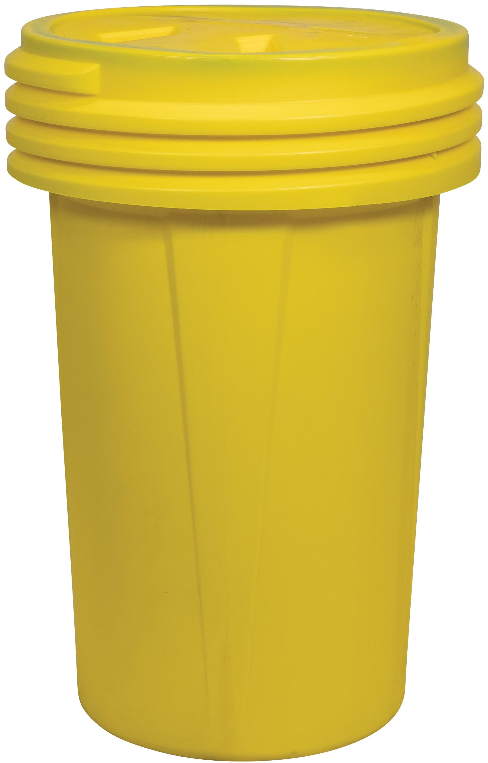 Eagle 55 Gallon Plastic Drum with Lid, Screw-On Lid, 40"x26.5", Lab Pack Drum Made of Durable, Lightweight HDPE, Withstands Weather and Chemicals, Made in USA, Yellow, 1657