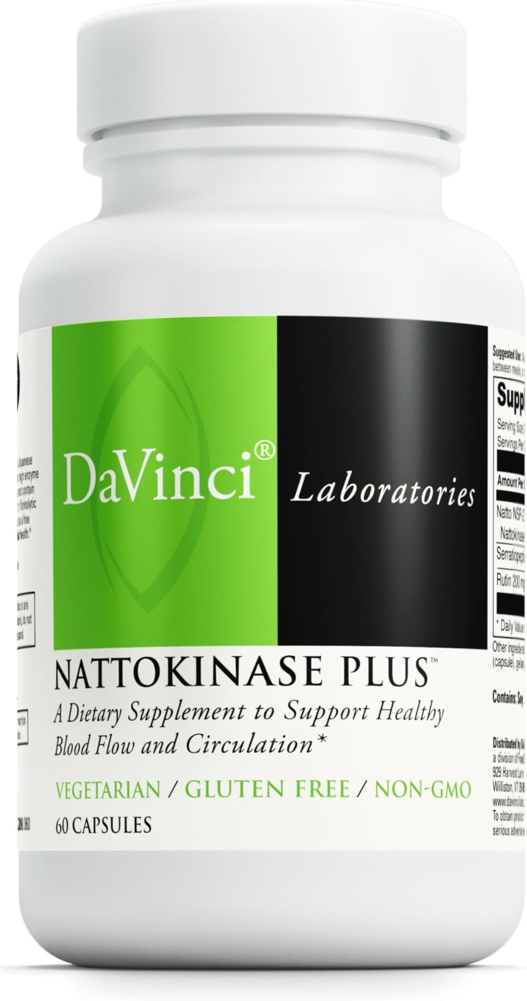 Labs Nattokinase Plus - High-Potency 20,000 FU/g Nattokinase Supplement for Comprehensive Blood Flow Support for Men & Women - Formulated with Antioxidant Support - Gluten Free -60 Capsules