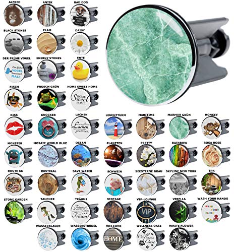 Preisvergleich Produktbild Waschbeckenstöpsel, viele schöne Waschbeckenstöpsel zur Auswahl, hochwertige Qualität (Marmor Grün)