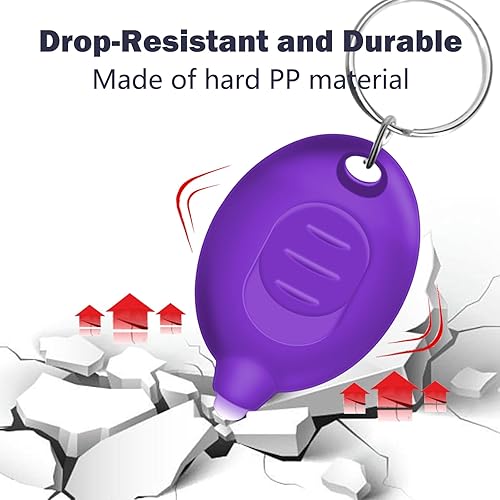 Miniatura 4 de Daemson Mini linterna de llavero LED UV, pequeña linterna negra UV de 395 nm, luz negra UV pequeña portátil para divisas, escorpiones fluorescentes,