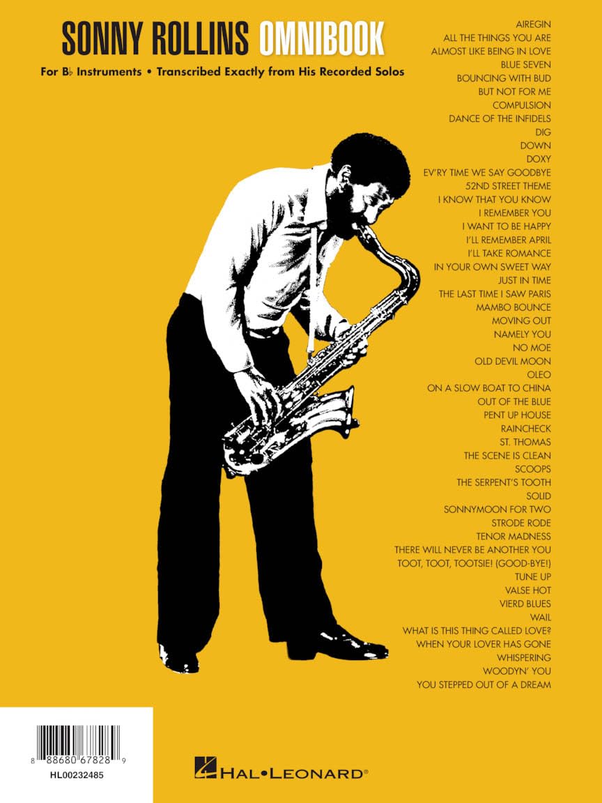 Sonny Rollins Omnibook for B-flat Instruments | Recueil de 50 Solos Saxophone Ténor | Partitions Jazz Bebop Hard Bop