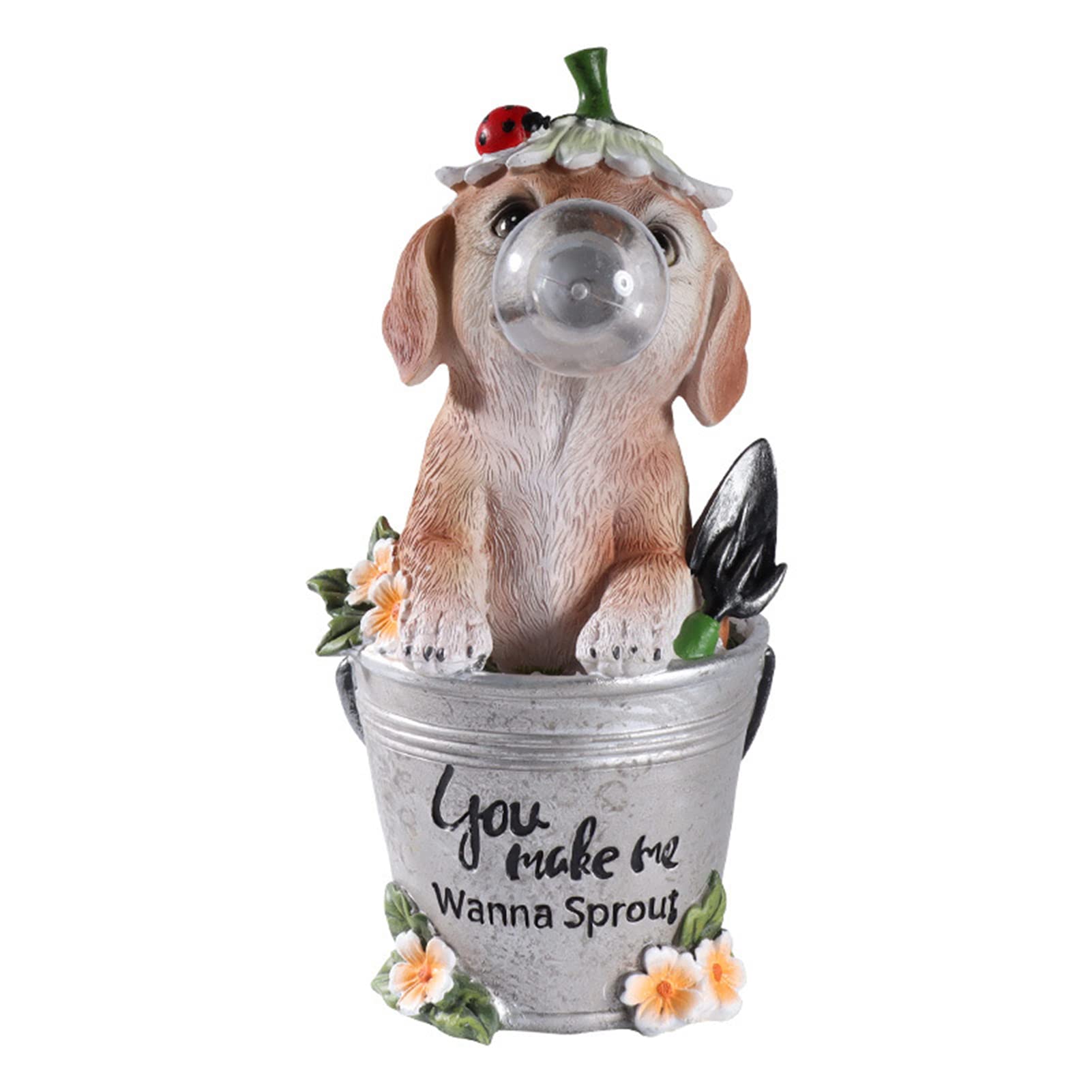 Statue de chien pastoral solaire pour éclairer vos allées sombres sans électricité