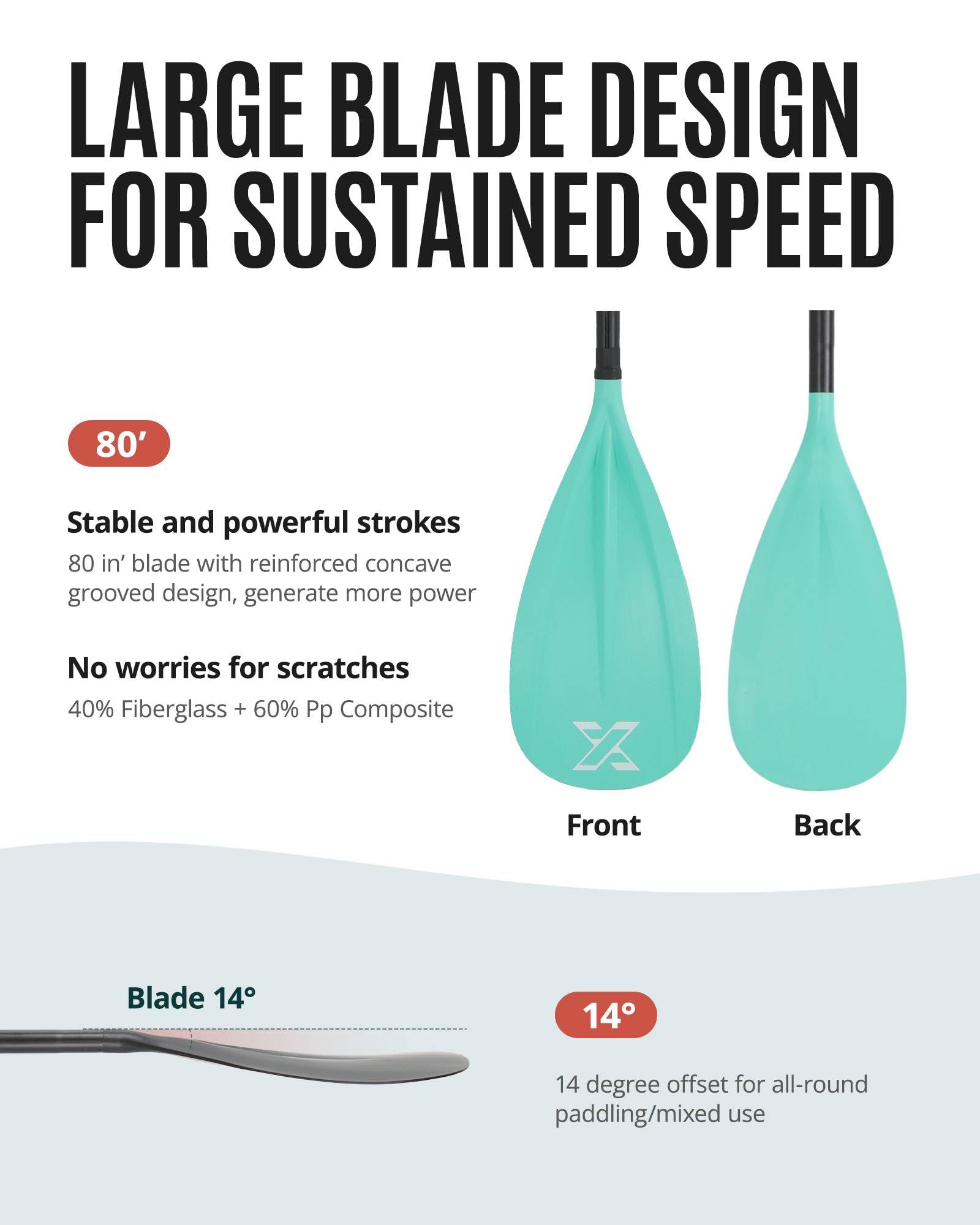 ZLX Remo Paddle Surf,Pala Paddle Surf Carbono de Aluminio Ajustable de 3 y 4 Piezas Hoja de Fibra de Vidrio, Surfear, Flotar y Disfrutar de los Deportes acuáticos