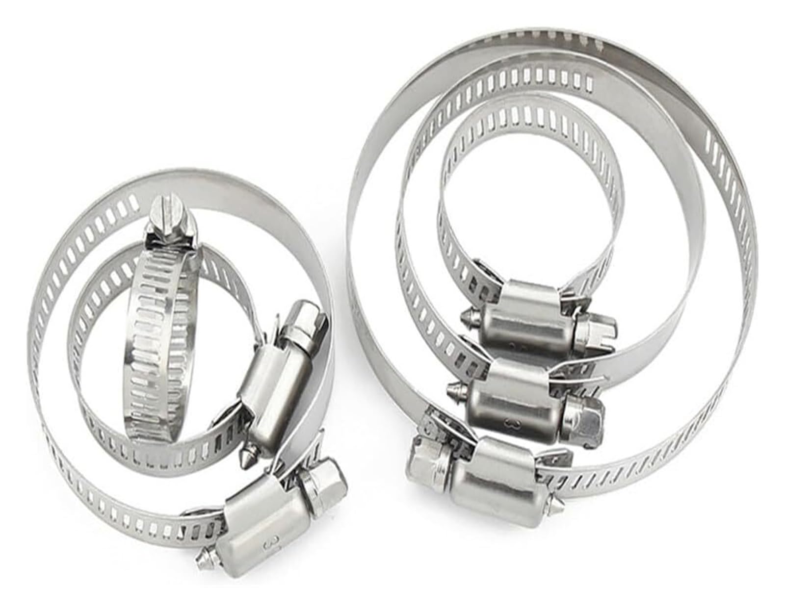 Abrazaderas de acero con tornillo sin fin, Abrazaderas de manguera engranaje helicoidal ajustables acero inoxidable 6mm-600mm 5/10 Uds for tubería agua tubo combustible(84-108mm X 10pcs)