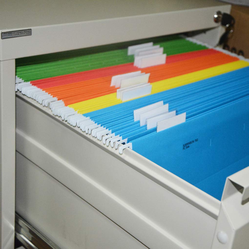 A4 Suspension File Holder with Tabs and Inserts,7 Assorted Colors