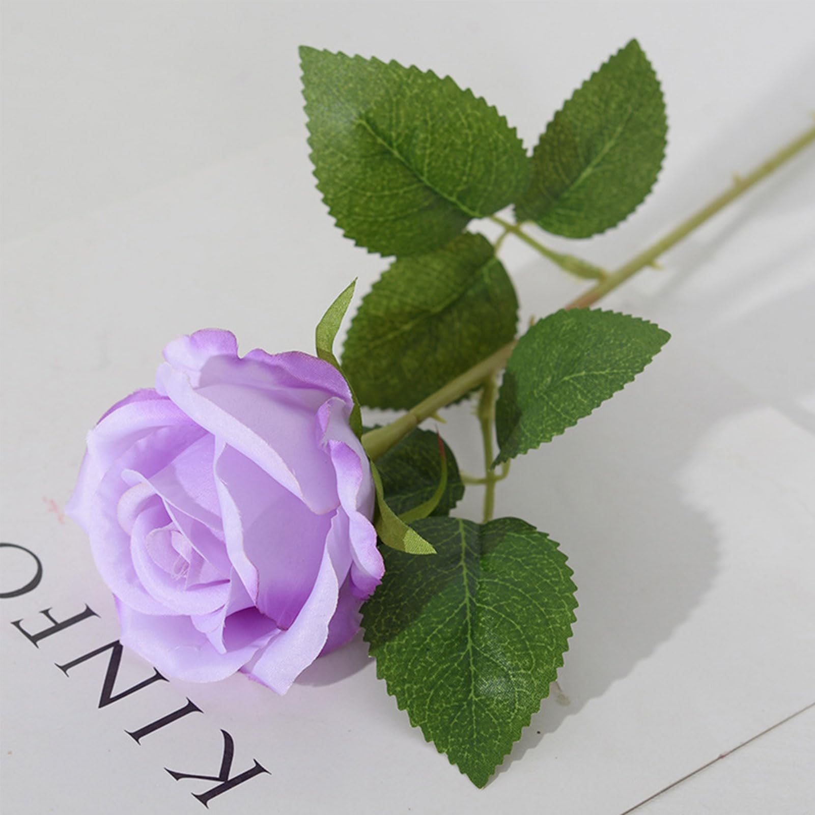 DuHouse 10 rose finte in seta artificiale, fiori di rosa sintetica, steli lunghi, bouquet per organizzare matrimoni, centrotavola, feste, casa, cucina, decorazione (arancione corallo