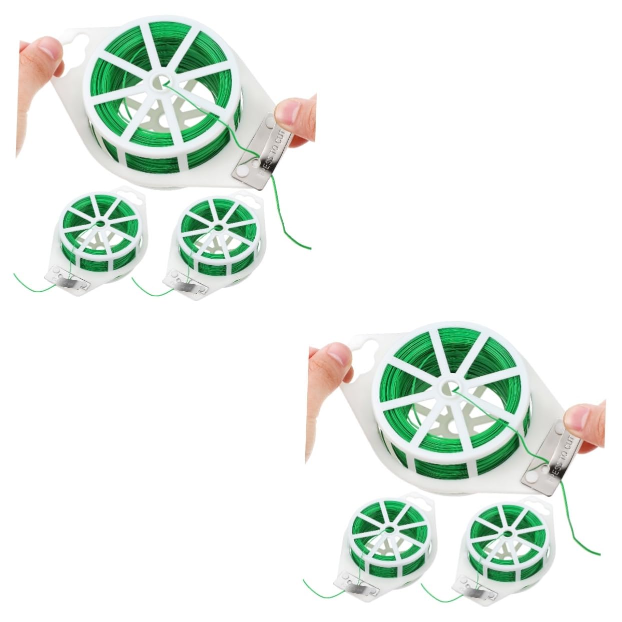 Gogogmee 4 Rolls Zhasi Tree Tie Wires Green Plant Tape Plant Ties with Trimmer Tangle Foot Green Tie Vine Tie Strap Electrical Cable Ties Gardening Tape Vines Cable Ties with Plastic