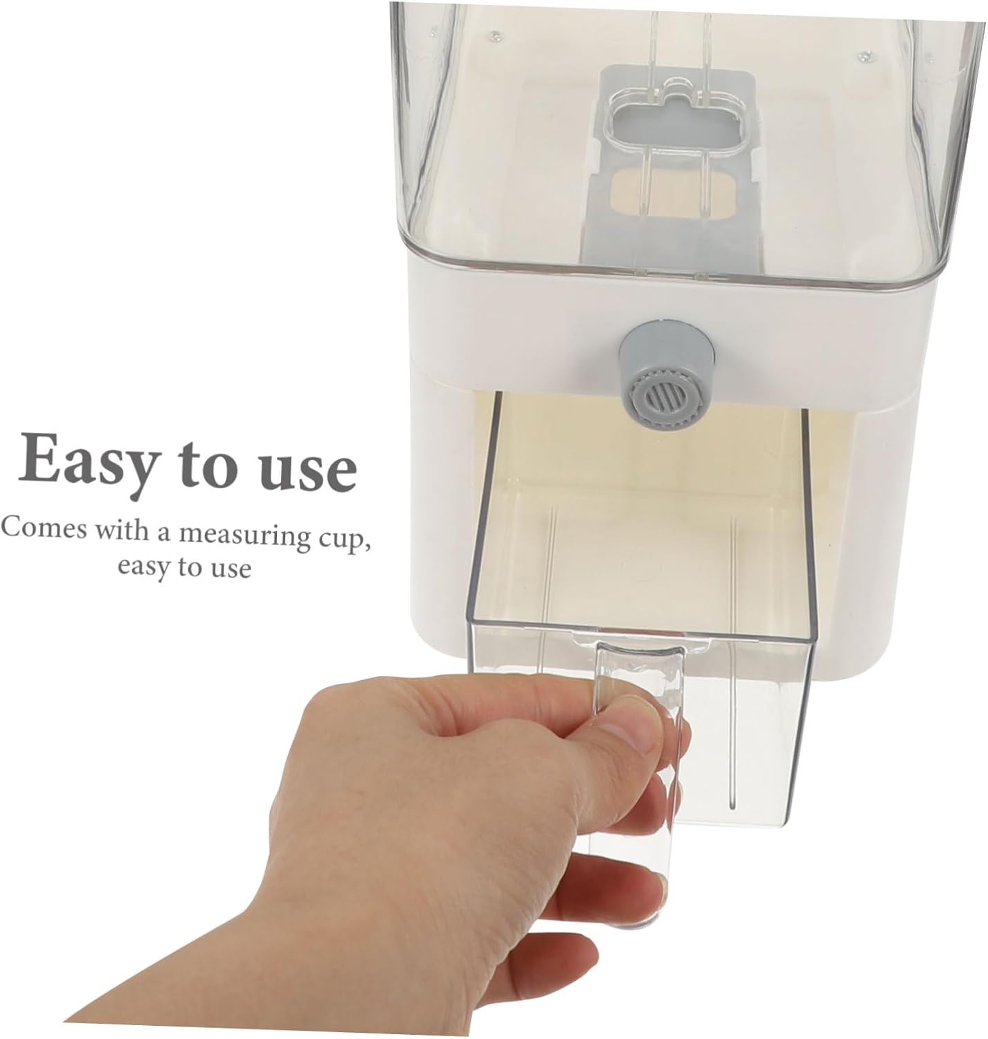 Style Rice Dispenser Large Capacity Cereal Dispenser Countertop Airtight Grain Storage Container Push Button