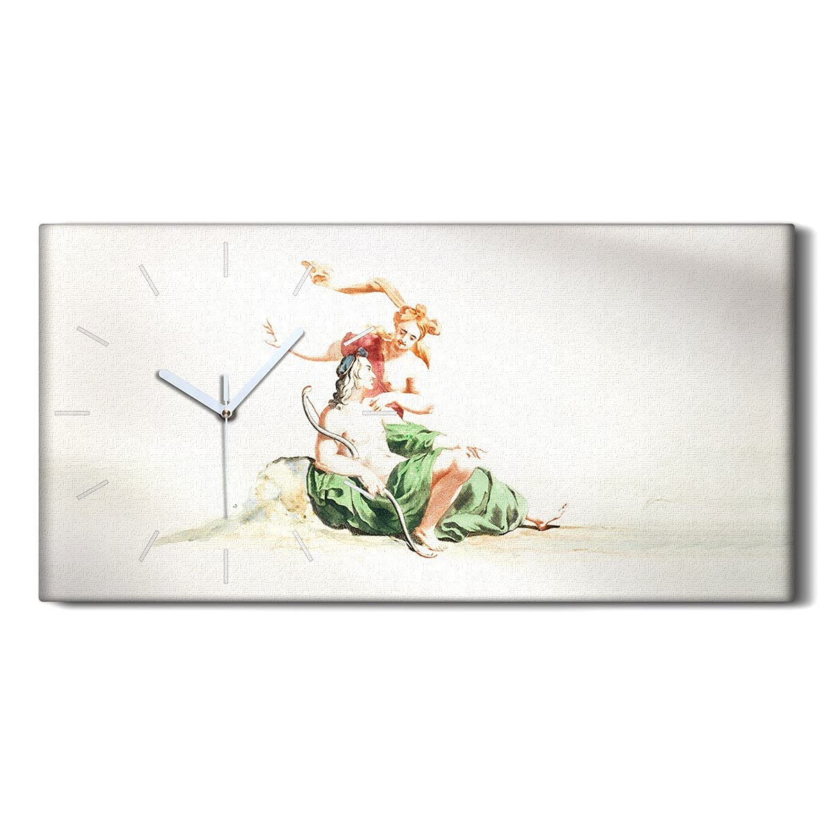 Horloge sur Toile Silencieuse Coloray 60x30cm Fini le Tic-Tac Décoration Murale Salon Chambre