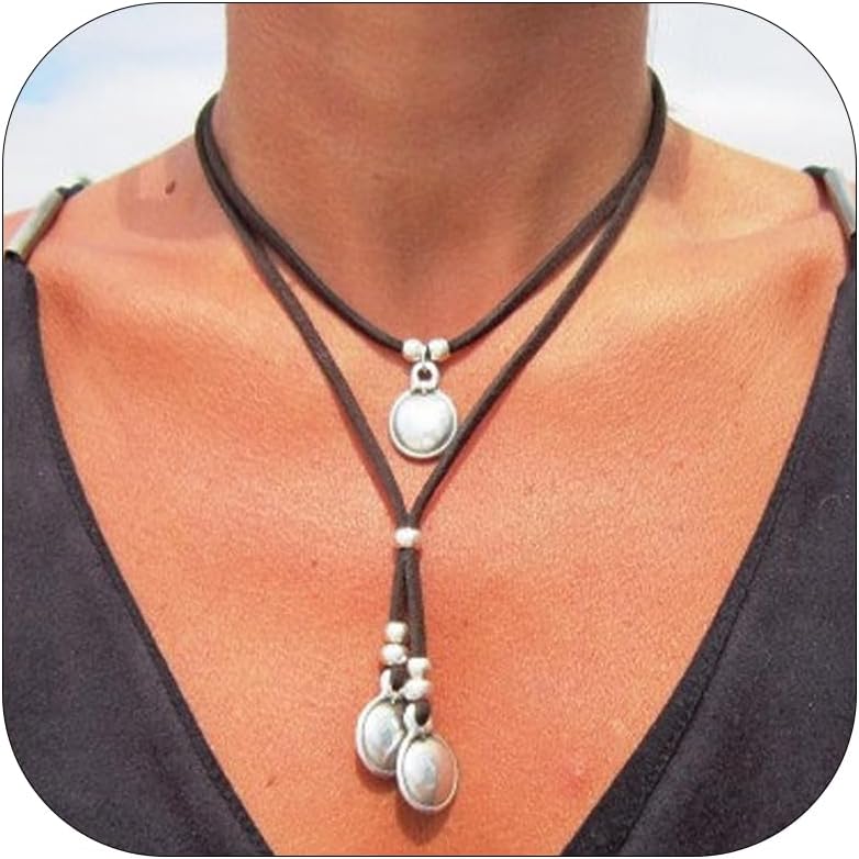 Boho Necklaces for Women Country Concert Outfits Nashville Western Outfit for Women Choker Necklaces Long Leather Necklace Western Dress Jewelry Country Cowgirl Accessories Gifts