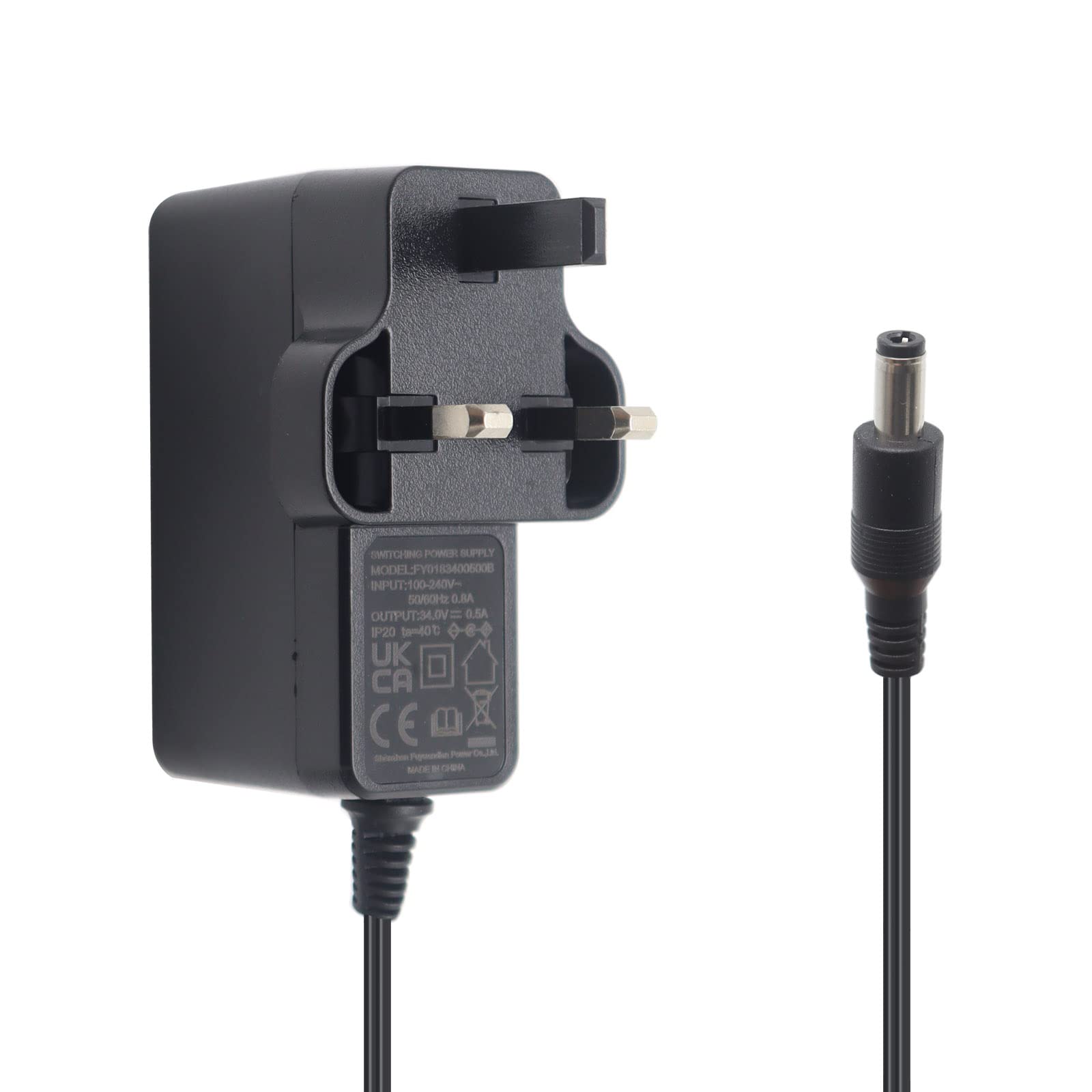 Abakoo 34V 0.5A Replacement Vax Battery Charger Adapter Power Supply Plug Cable for TBT3V1B1, TBT3V1P1, TBT3V1P2, TBT3V1T1 Blade Cordless SlimVac Vacuum 1-5-138756 34V