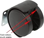 Homend 4Pack 2Inch Roulette en Nylon Noir Jumeau Roue pivotante avec 16 C'est pas vrai.360 Rotation de degré, ensemble de 4