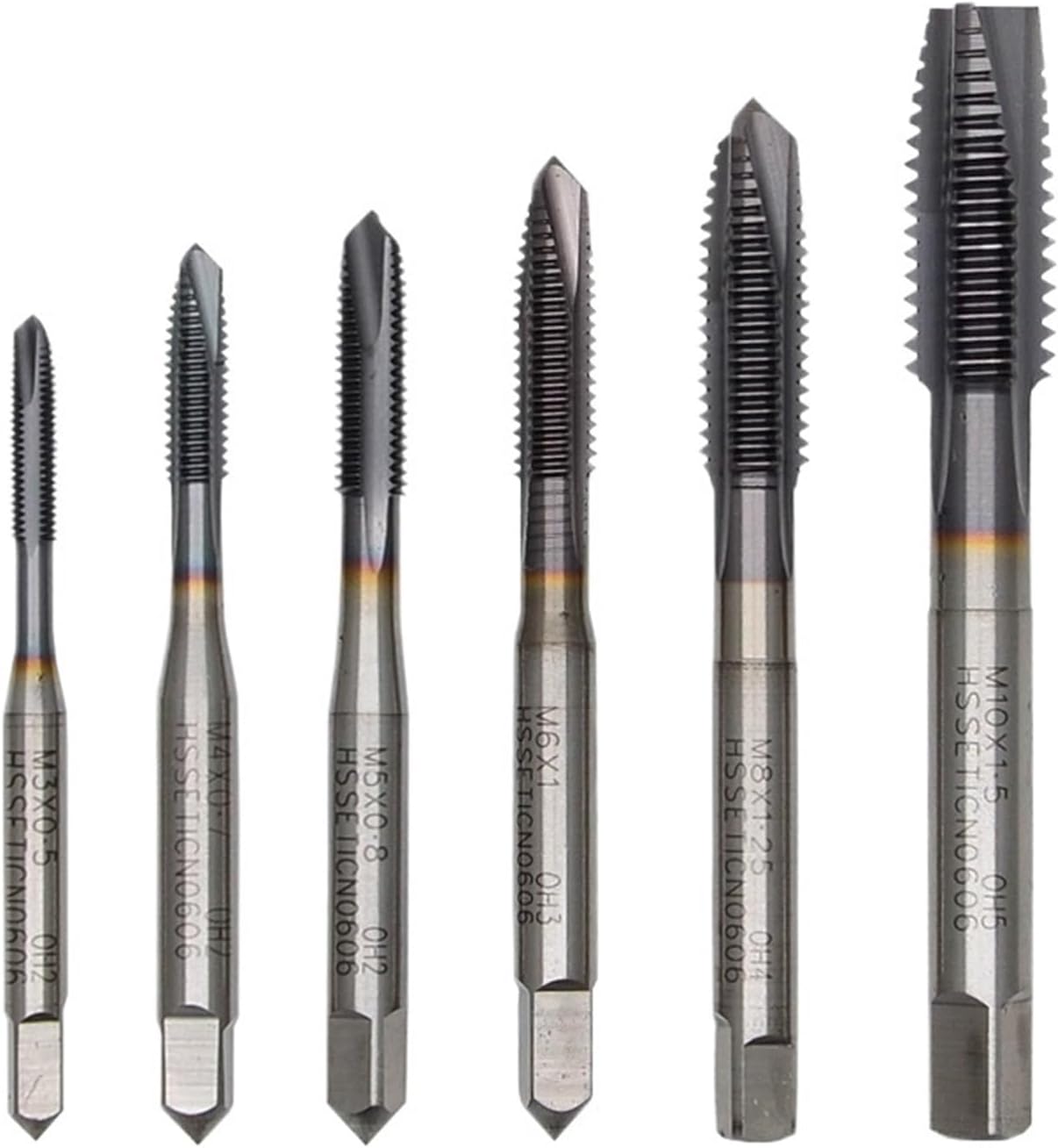 Cobalt Screw Thread Tap Drill Bits Pointed Flute Metric M1-M16 5Pcs(M6x1)