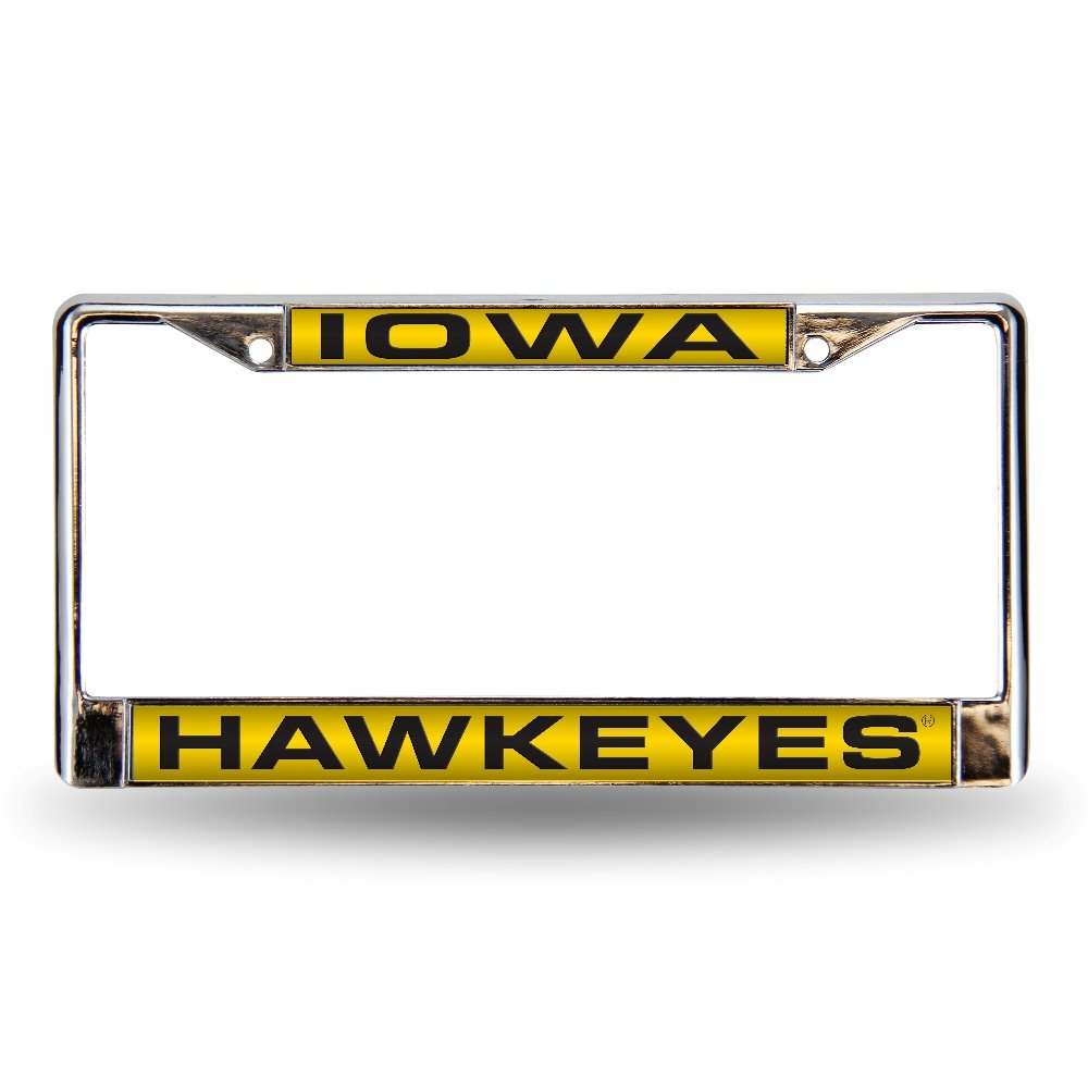 Rico Iowa Hawkeyes Chrome Metal License Plate Frame Holder