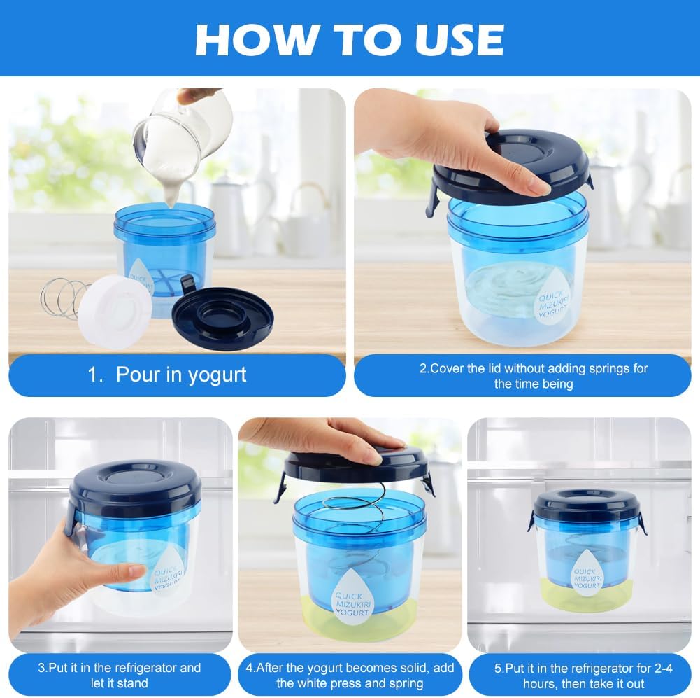 Greek Yogurt Strainer with Lid, 1.5 Qt Yogurt Filter with Ultra Fine