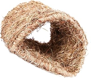 BUGUUYO 1 Peça Ninho De Coelho De Palha Ninho De Animal De Estimação Habitat De Coelho Chinchila Cabana Casa De Coelho Coelho Tecido Hamster Grama Túnel Brinquedo Brinquedos De Animais