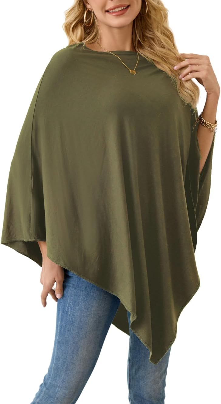 Ferand Women's Versatile Poncho Tops Lightweight Wrap Scarf for Spring Summer