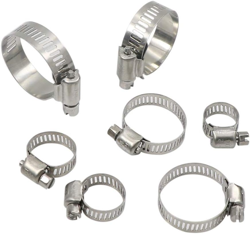 Hose Clamp Assortment 60 Pieces 304 Stainless Steel Adjustable 6-38mm Size Range Worm Gear Hose Clamps, Fuel Line Clamp for Pipe/Plumbing/Automotive/Mechanical Applications
