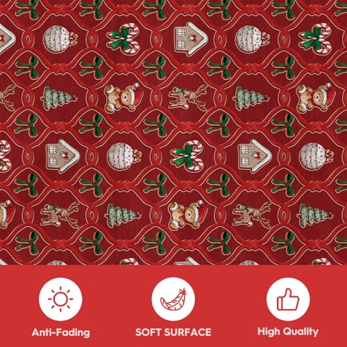 Tapete decorativo rojo 5x7 pies lavable antideslizante miniatura 7