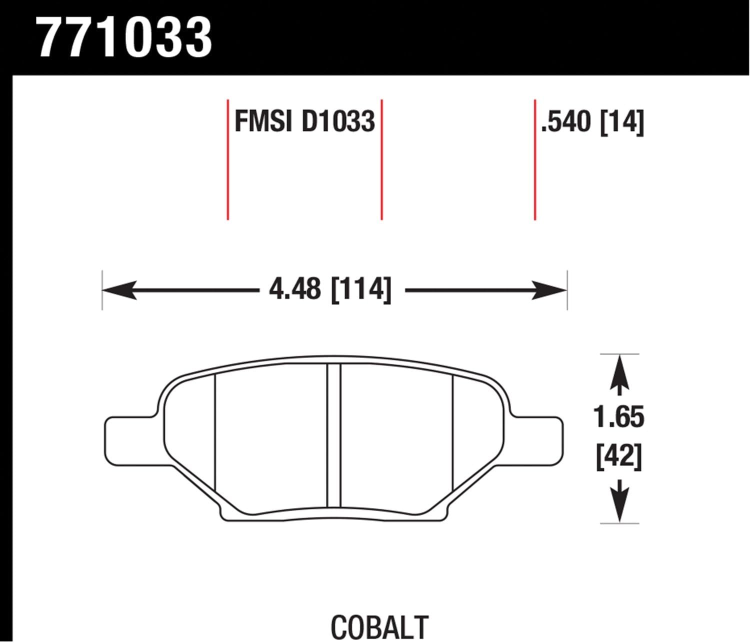 Hawk Performance 771033 FMSI D1033 OES Premium Ceramic Disc Brake Pad