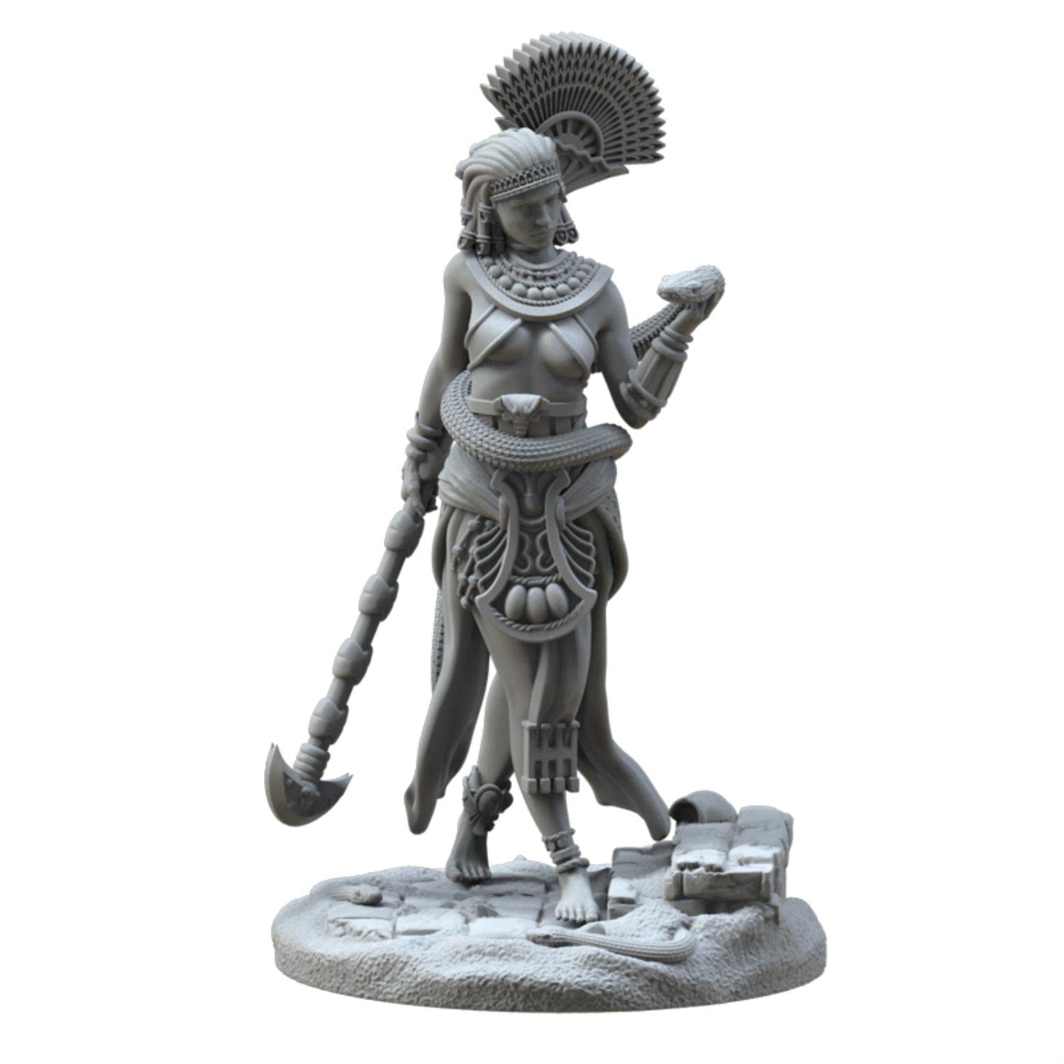 Figurine résine égypte ancienne avec serpent 75mm ZHANGJING maquette à monter