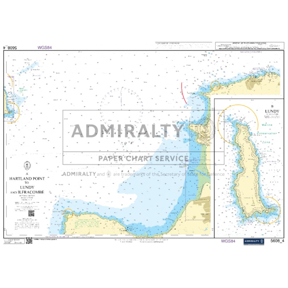 Admiralty Small Craft Chart 5608_4 – Hartland Point to Lundy and Ilfracombe