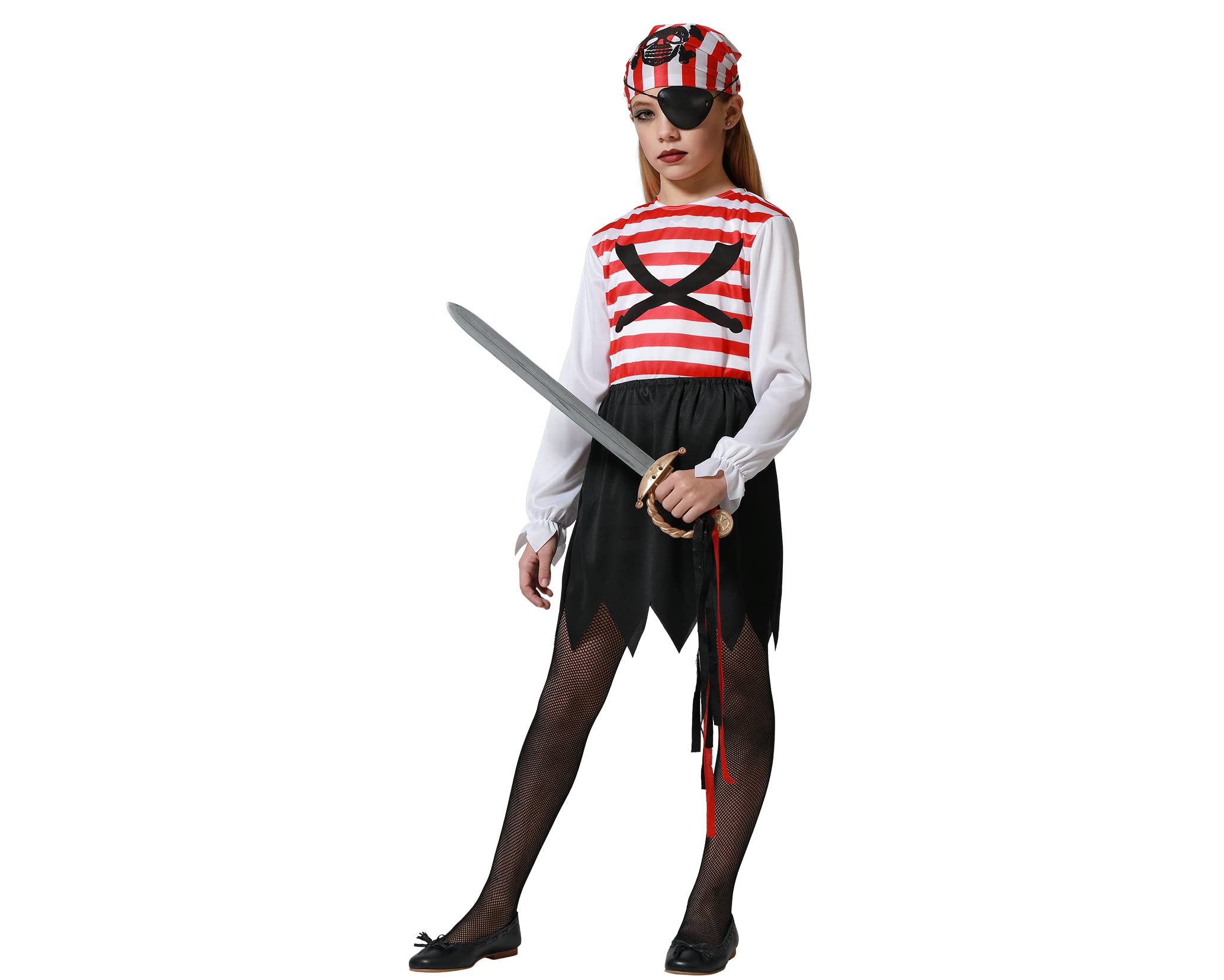 Atosa pirate costume for girls children stripes 3 to 4 years