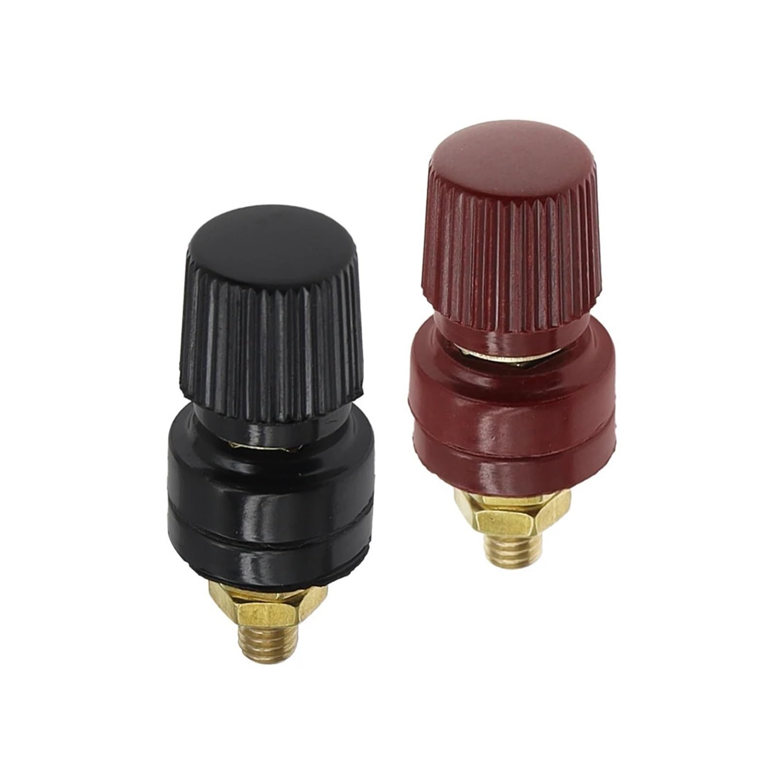 Power Junction Post Connectors 1 Pair Binding Post M6 Thread 333 Type Brass Binding Post for Welding Machines Pure Copper Terminal Inverter Round Terminal(2PCS Color)