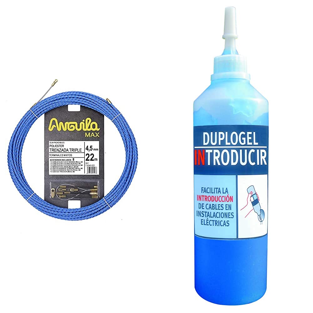 Guía pasacables 22 metros Anguila Max de 4,5mm con Duplogel para solucionar tubos obstruidos