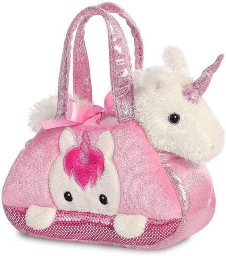 AURORA World 32795 Fancy-Pal Peek-A-Boo Pet Carrier, Pink and White, 8in, Unicorn Gift