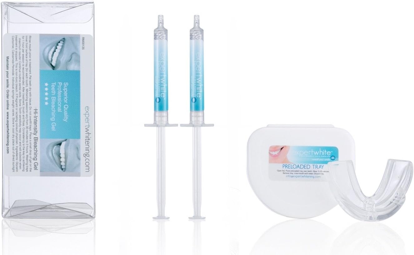 Expertwhite Extreme 44 Teeth Whitening Kit (Includes: Thermoform Tray which Shapes to Your Teeth & 2 Syringes of Strongest 44% Teeth Whitening Gels). Whiten Your Teeth 10 Shades for Brilliant White Teeth. 15 Minutes once per day.