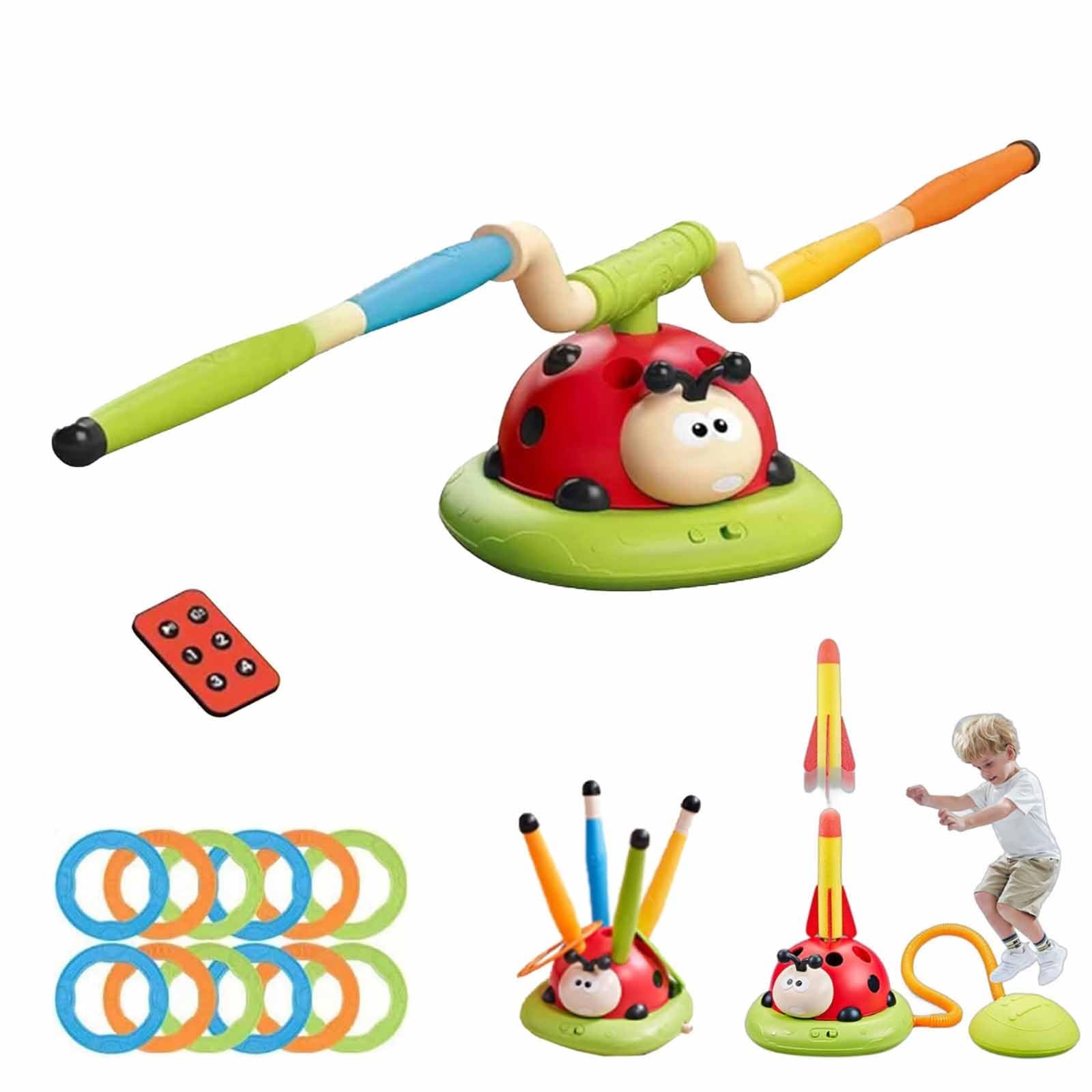 3 in 1 Ladybug Toy, 3-in-1 Ladybug Exercise Jump 'n Toss Toy