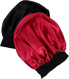 FRCOLOR Touca de Cabelo Grande para Dormir 2 Peças Touca de Cetim de Seda Envoltório de Cabelo de Seda para Dormir E Touca de Dormir de Seda Confortável