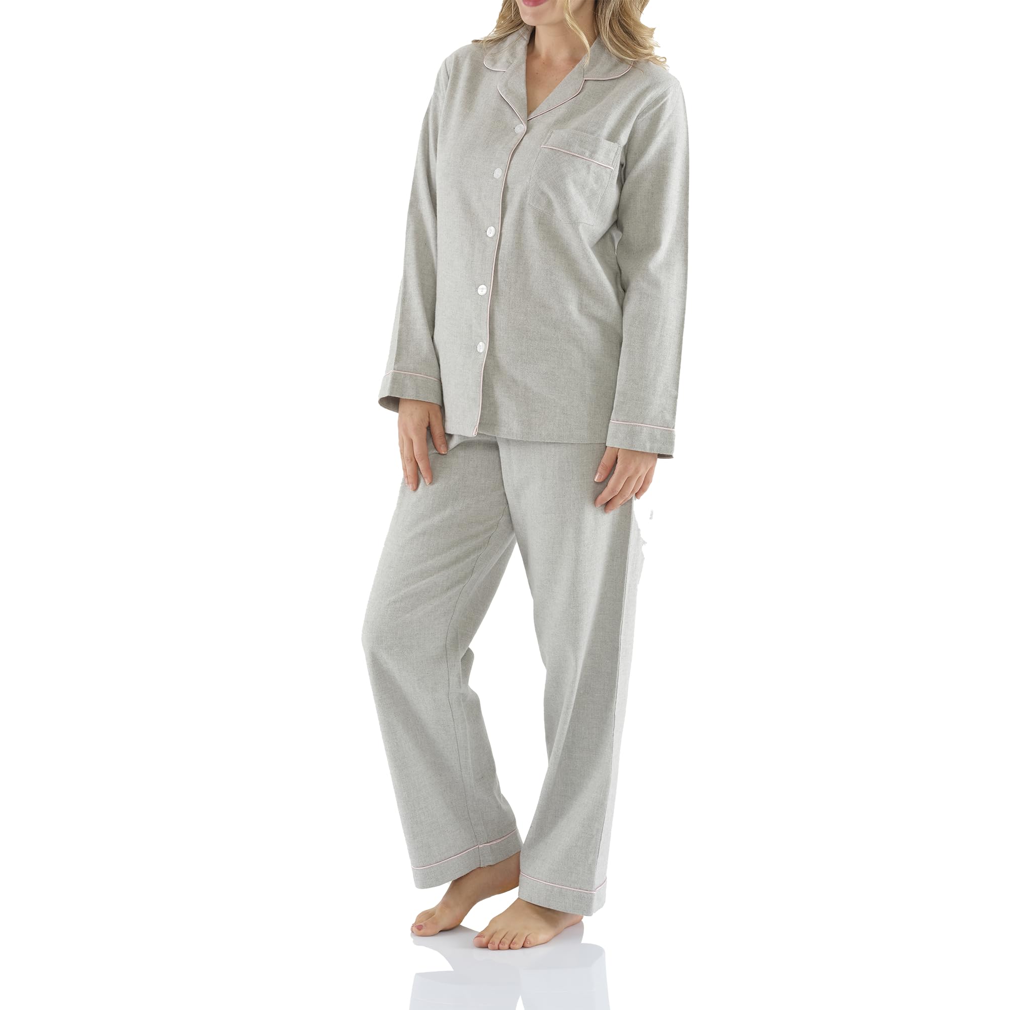 Pijama largo para mujer, 100% franela de algodón, pijama extra suave para mujer, cálido y grueso, ropa de dormir de invierno de alta calidad y ropa de salón
