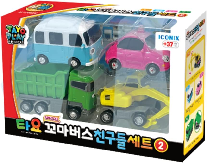 Little Bus TAYO FRIENDS Special Mini 4 Pcs Toy Set (Max + Poco + Heart + BongBong)