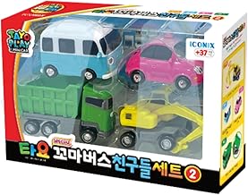 El Pequeño Autobús Tayo Especial Amigos Set 2 - Serie de Mini Coches para Niños Bong Bong Corazón Poco Max
