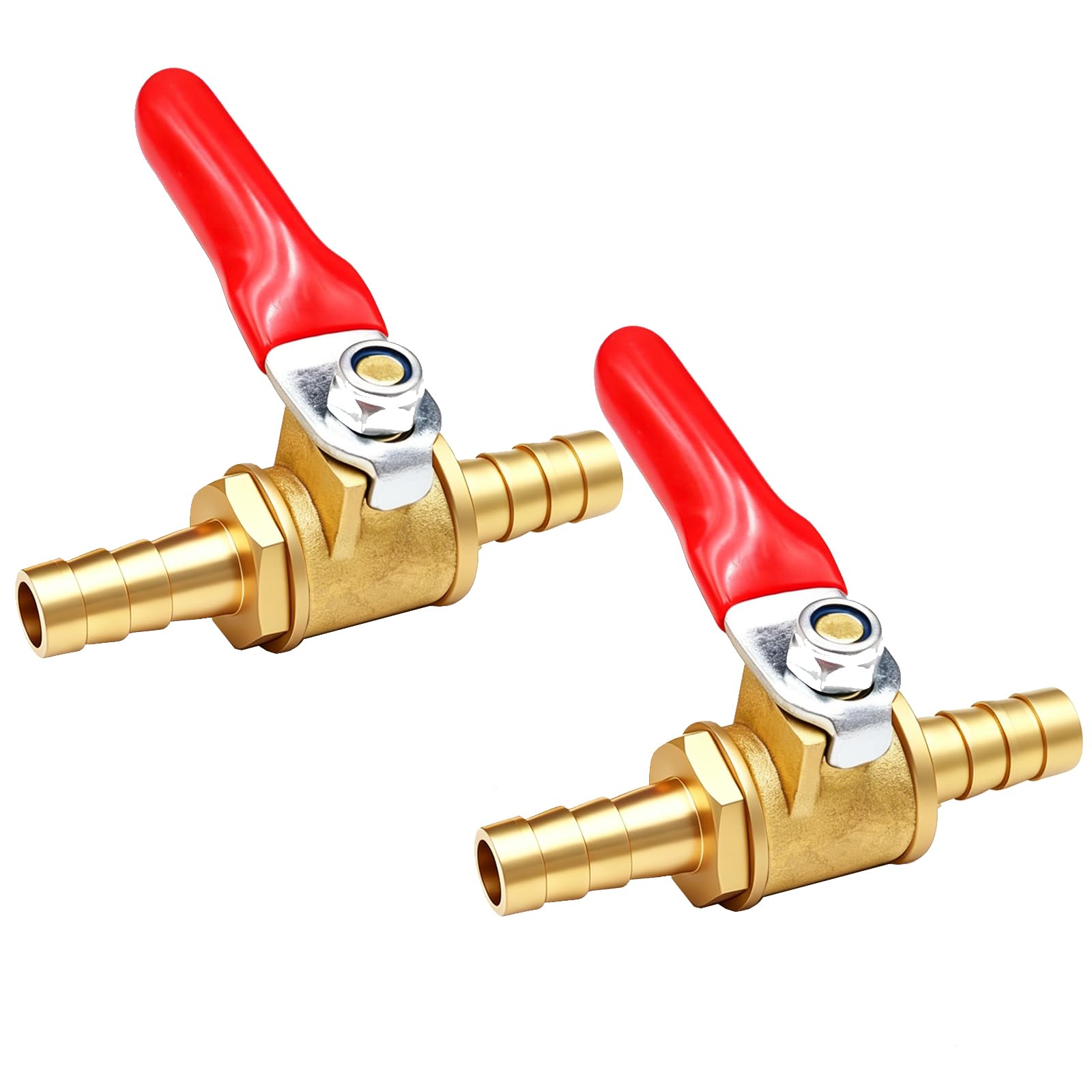 QWORK® 2x Messing-Kugelhahn 1/4" BSPT Außen- Auf 1/4" BSP Innengewinde – 180°-Hebel, 600 PSI, Für Hochdruck