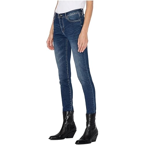 Armani Exchange Women's Stretch Mid Wash Super Skinny Denim