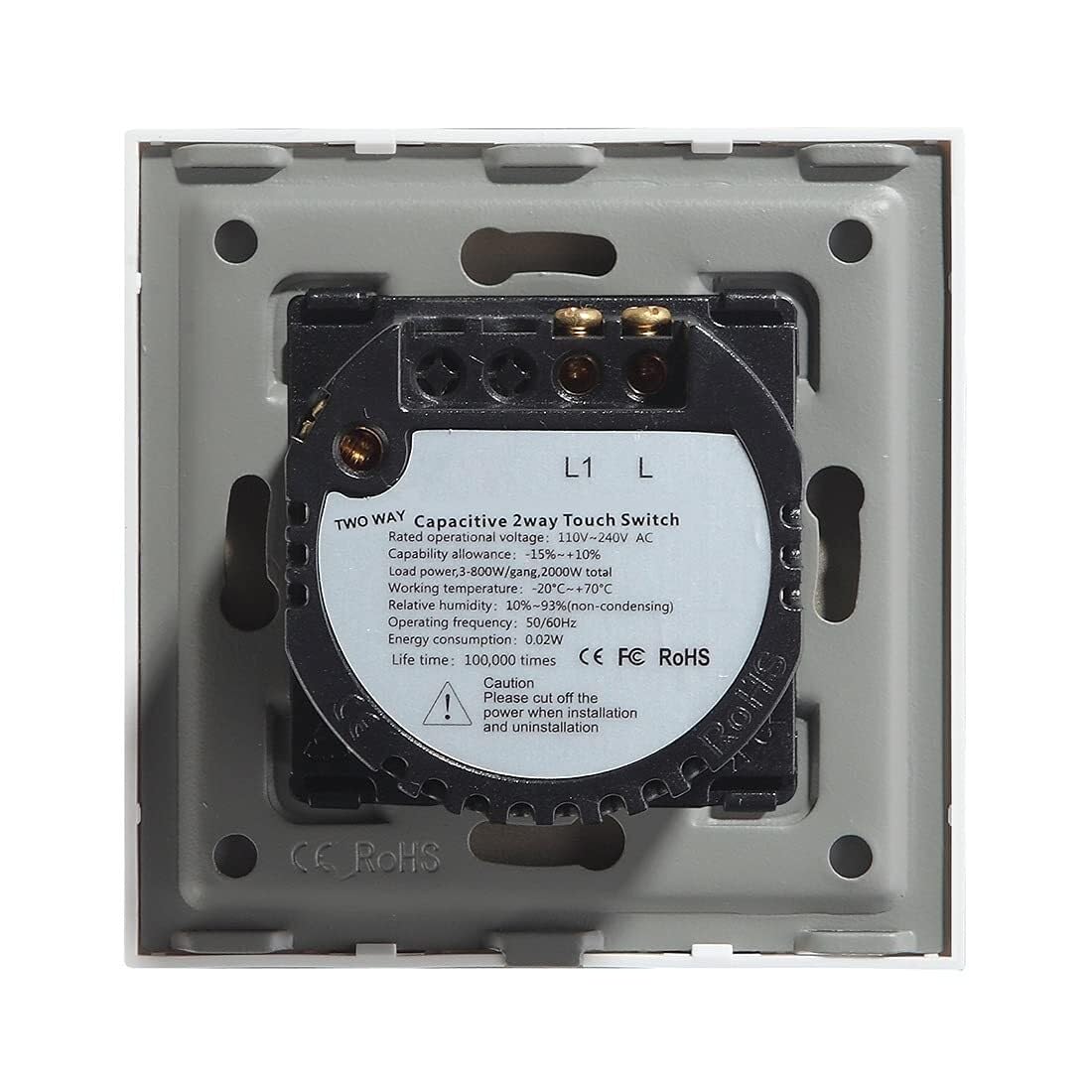 Interruptor táctil para panel de iluminación, Manera multicolora 1/2 de la cuadrilla del interruptor luz táctil cristal moderado elegante