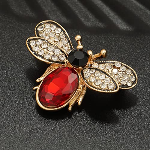 Image of Rhinestone Bee Brooch Vintage Fly Insect Corsage Crystal Moth Brooch Pin