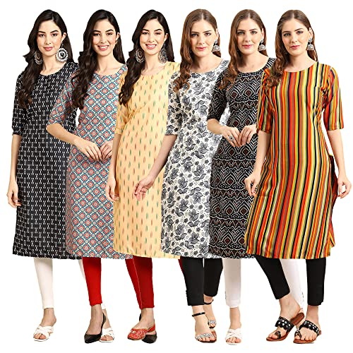 Image of Pinkmint Women's Crepe Digital Print Straight Kurta