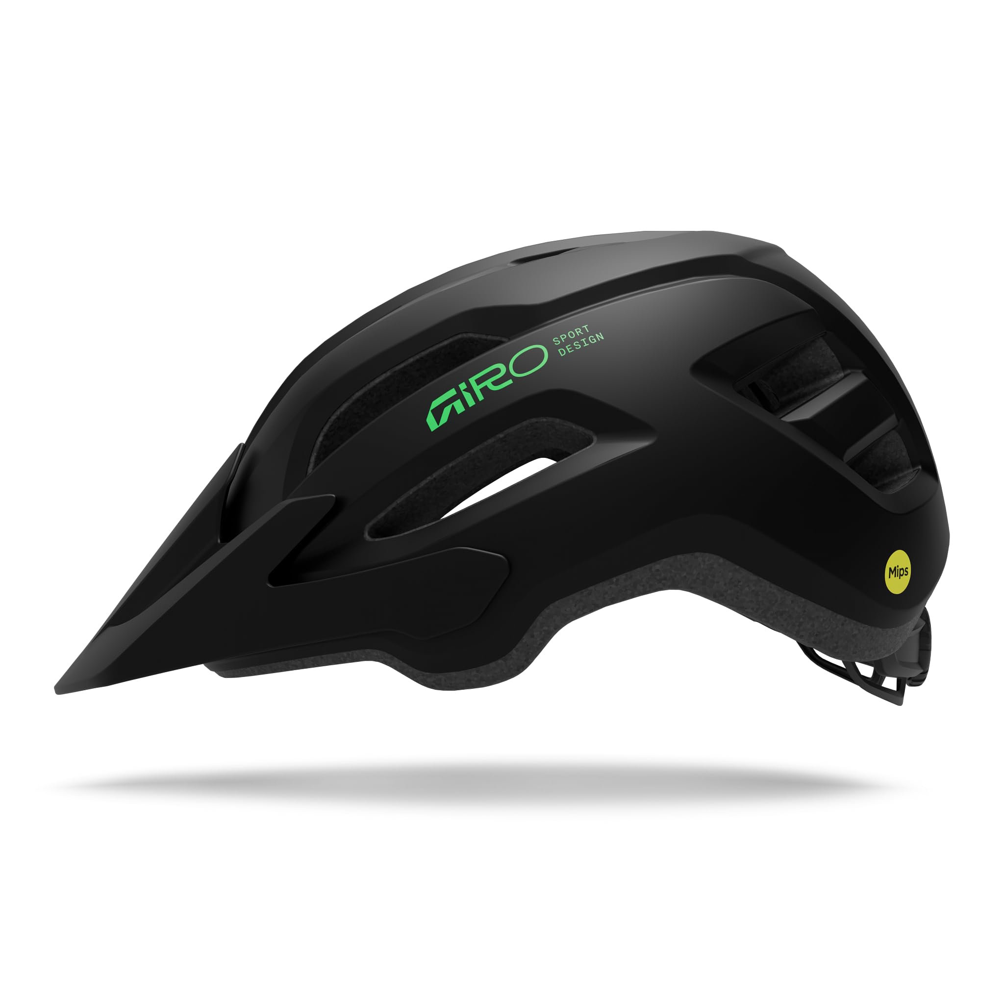 Giro Fixture MIPS II kask rowerowy szosowy - matowy czarny/zielony - uniwersalny młodzieżowy (50-57 cm)