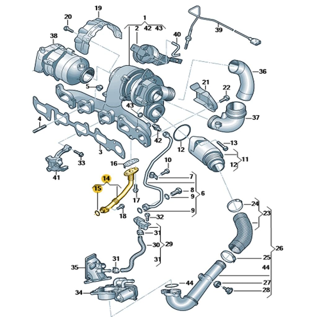 Dizel Motor Turbo Yağ Dönüş Borusu 04L145736E Skoda Kodiaq ile uyumlu 2022-2024