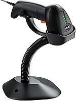 Vista 8 de Symcode Escáner de código de barras USB 1D con soporte Lector de código de barras láser con cable de mano con soporte de cuello de cisne y cable