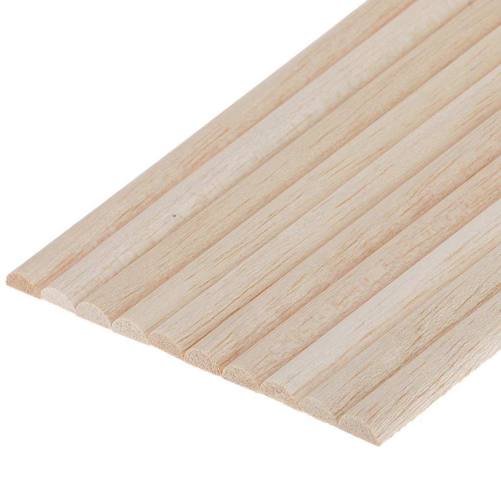 10 Set 10 Stück Holz unlackiertes Holz Handwerk Halbrund Stick Dübel Stange 11 mm