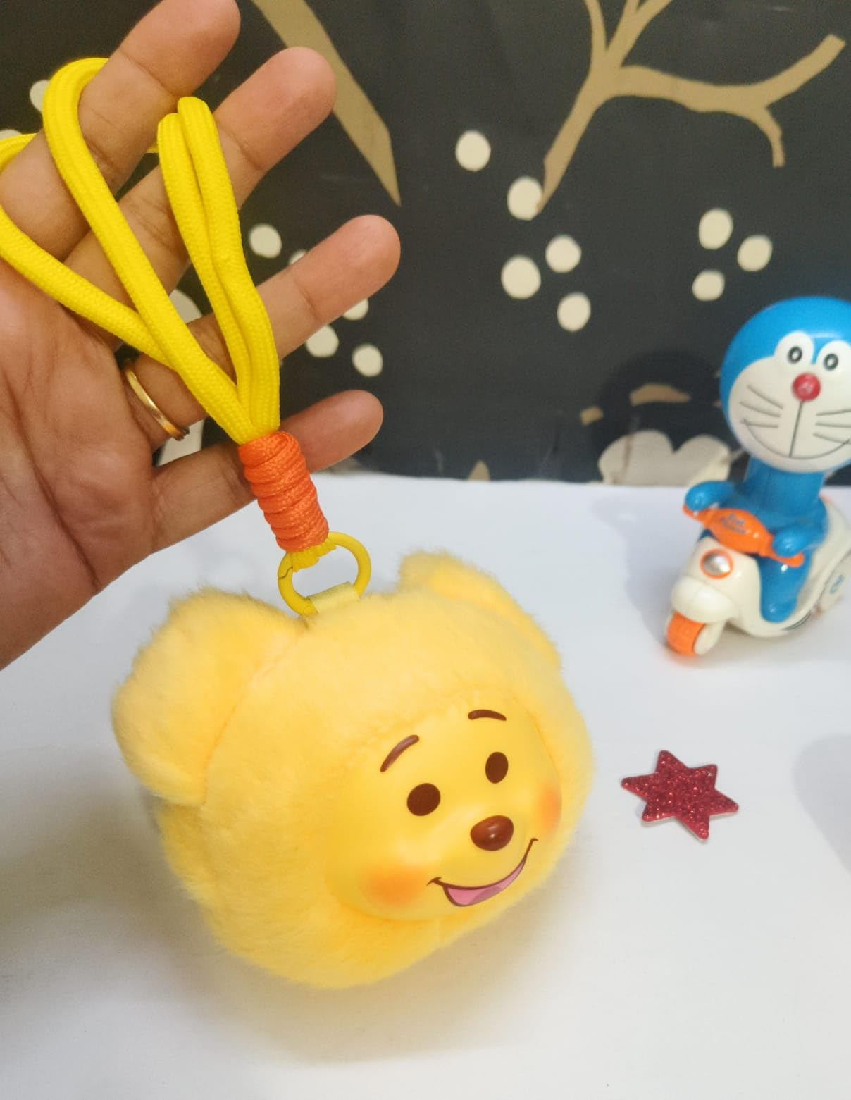 clickety clack ™ Cute Cartoon Plush Coin Pouch Keychain, Fluffy Mini Wallet with Zipper, Wrist Strap, Novelty stylish keyring for kids & Adults/Gifting idea for loved ones-picture-32